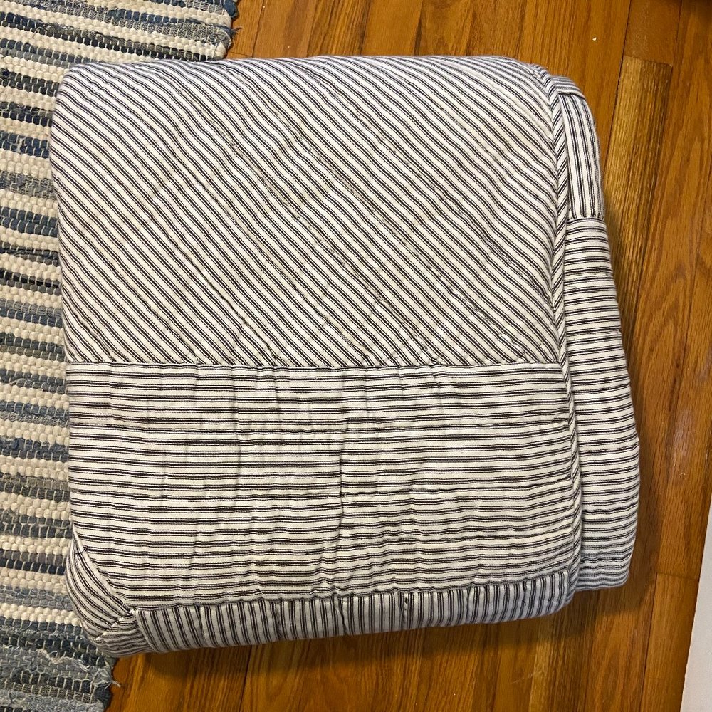 Pottery Barn Emily & Meritt Ticking Stripe Patchwork Quilt